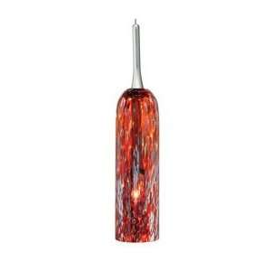   Bronze Stogie I Single Light Monopoint Stogie I Pendant with Red Glass