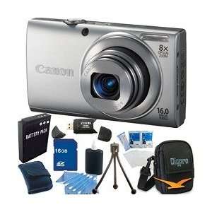   A4000 IS 16MP Silver Digital Camera 16GB Bundle: Camera & Photo
