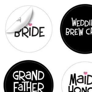  Brides Crew Drink Markers Glass Stickems, 24 Per Pack 