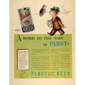 1936 Ad Vintage Pabst Beer TapaCan Export Can Keglined   Original 