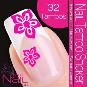  Nail Tattoo Sticker Blossom / Flower   pink: Beauty