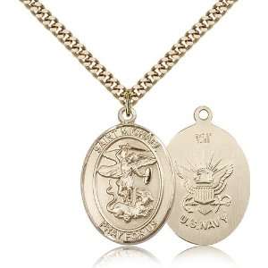 Gold Filled St. Saint Michael the Archangel / USN Sailor Seaman Medal 