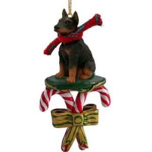  Candy Cane Red Doberman Christmas Ornament