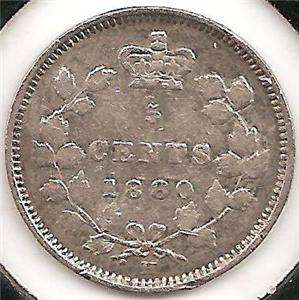 1880 H VG F (scratches) Canadian Five Cents Silver #1  