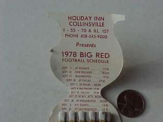 1978 NFL St.Louis Cardinals football schedule matchbook Collinsville 