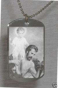 St. Christopher Photo Dog Tag Necklace FREE ENGRAVING  