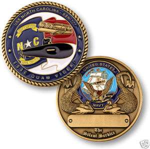 USS NORTH CAROLINA SSN 777 SUBMARINE CHALLENGE COIN  