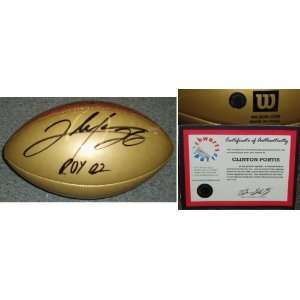  Clinton Portis Signed Wilson Gold Ball w/ROY02 Sports 