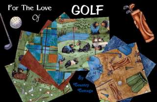 GOLF QUILT Moda SQUARES Fabric CHARMS Bears  