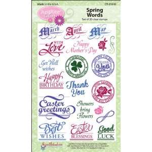  JustRite Stampers Clear Stamps, Spring Words