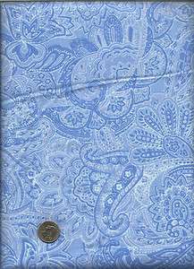 Spring Fling Print Floral Paisley in blues Fabric by A.E. Nathan 