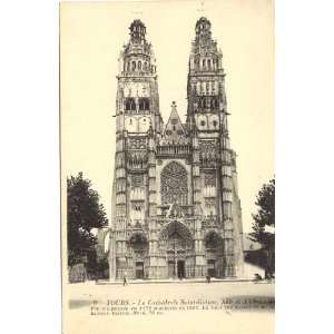   Postcard Cathedral of St. Gatien   Tours France: Everything Else