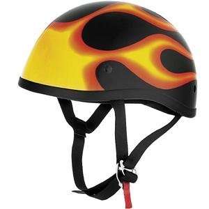  Skid Lid Original Helmet   X Large/Black w/Flames 
