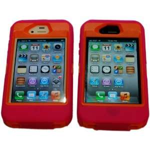  Iphone 4 4S Body Armor Defender Pink & Orange   Comparable 