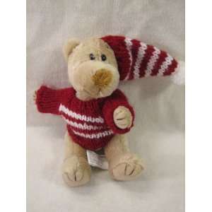  Chrisha Playful Plush Teddy Bear with Red Sweater and Cap 
