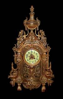 Pc. 19th C. French Victorian Gilt Bronze Clock & Candelabra Set