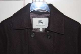   Burberry Chocalate Brown Cashmere/Wool Crop Coat Cape 10  