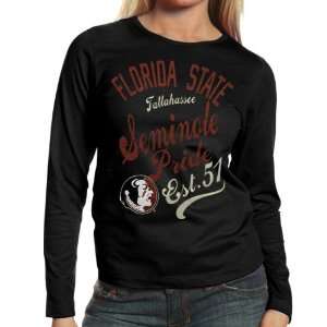   (FSU) Ladies Splashy Long Sleeve T Shirt   Black