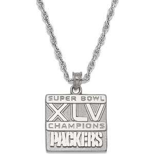   Bay Packers Super Bowl XLV Champions Sterling Silver Necklace Jewelry