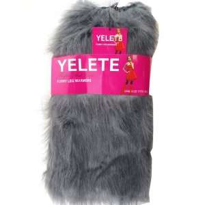  Ladys Furry Leg Warmers   Yelete Fluffy Boot Cover (Grey 