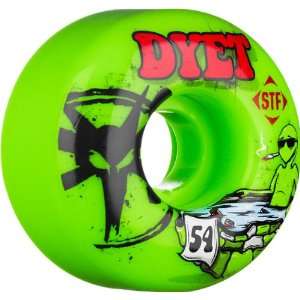  Bones Dyet STF Hot Tub 54mm Green Skateboard Wheels (Set 