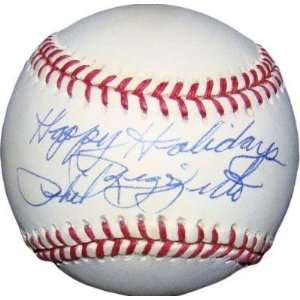  Phil Rizzuto Autographed Ball   with Happy Holidays 