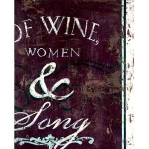  Rodney White 16W by 20H  Of Wine, Women & Song CANVAS 