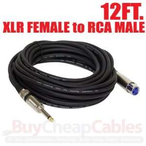   Feet) XLR Female 3 Pin to RCA Male Microphone Cable 12 Electronics