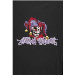  Designs Skull Jester Mens Short Sleeve Fashion Shirt   Black / Large