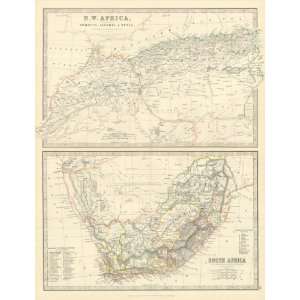   1885 Antique Map of Northwest & South Africa: Kitchen & Dining