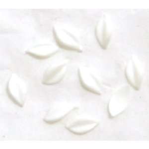  Zink Color Nail Art White Curve Leaf 10Pc Embellishment 