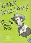 hank williams country music folio song book 