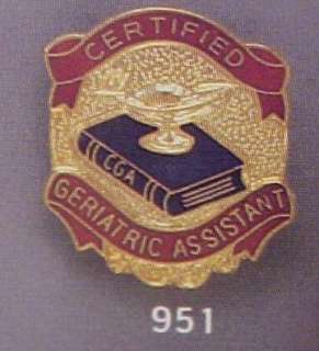 Certified Geriatric Assistant Medical Lapel Pin 951 New  
