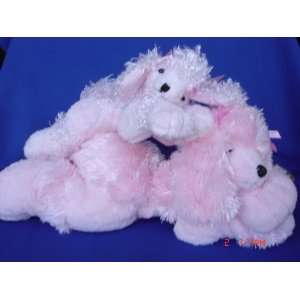 Ultra Soft Cuddly Plush Toy Big Foot Lazy Pink Poodle 16 Inches and 12 