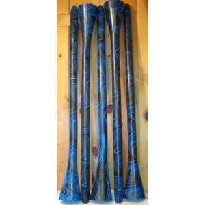    Blue & Black Swirl Big Bell PVC Didgeridoo Musical Instruments