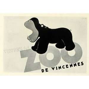  1936 Print Paris France Zoo Vincennes Zoological Park 