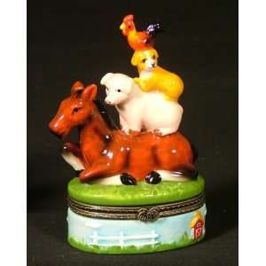  Horse Pig Dog Chicken Rooster Trinket Box phb NEW