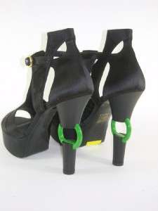 09 CHANEL RUNWAY Black Ring Heel Platform Shoe 40 NIB  