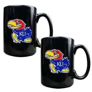  Kansas Jayhawks NCAA 2pc Coffee Mug Set: Sports & Outdoors