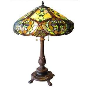  Victorian Stained Glass Table Lamp   19 Shade