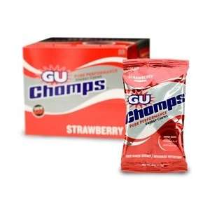  GU Energy Chomps   Strawberry w/caffeine 16 packets 