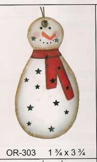   SNOWMAN Punched METAL Christmas Ornament SIGN C Store 4 All ORNAMENTS