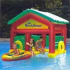 New Inflatable Floating Boat House Pool Float with Rafts Boat & Rings