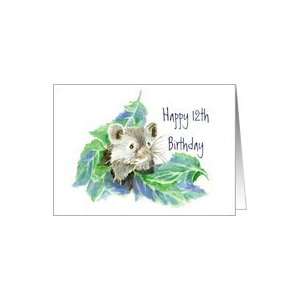  12th Birthday, Cute Little Blue Mouse Card Toys & Games