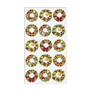   Christmas Stickers Holiday Wreaths; 6 Items/Order: Arts, Crafts