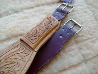 FULLY TOOLED 5 WIDE WESTERN LEATHER SMM SADDLE CO BACK FLANK CINCH 