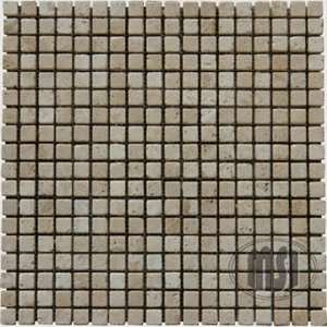 Montego Sela 5/8 x 5/8 Tuscany Classic Travertine Tumbled Mosaic Tile 