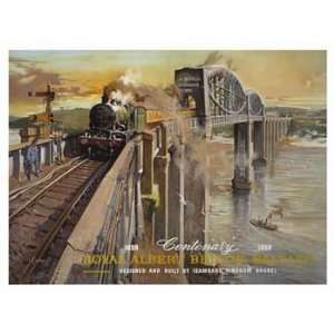   Royal Albert Bridge Metal Sign: Train and Railroad Decor Wall Accent