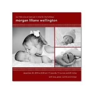 Winter Girl Birth Announcements   Dotted Grid Spanish Red By Magnolia 