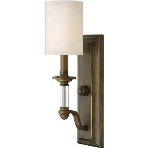   in English Bronze with Ivory Fabric Cylinder Shade.